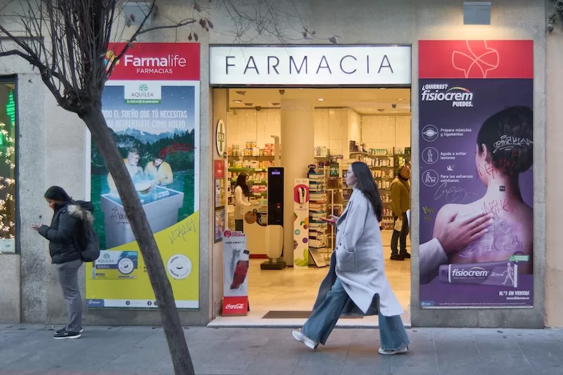 Local pharmacy storefront illustrating everyday healthcare access overseas