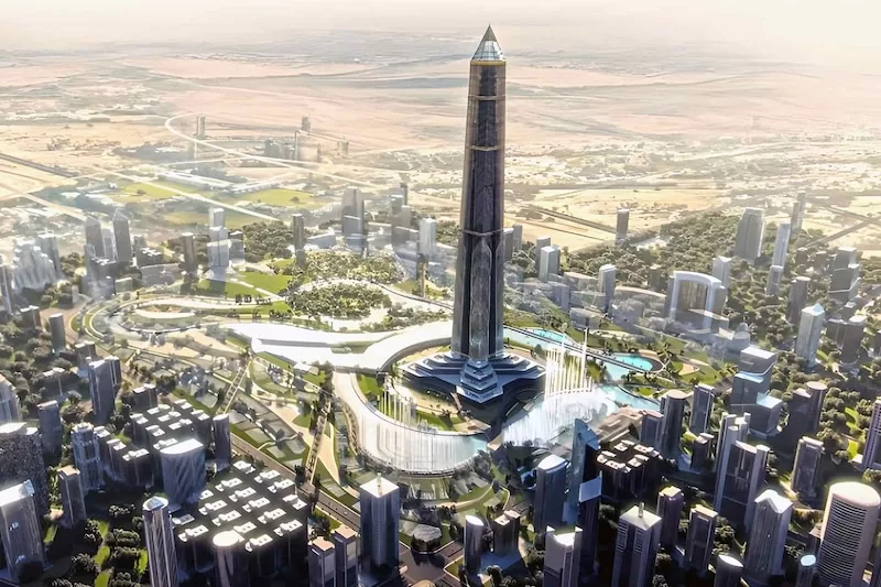 Satellite view of Egypt’s New Administrative Capital urban layout in desert