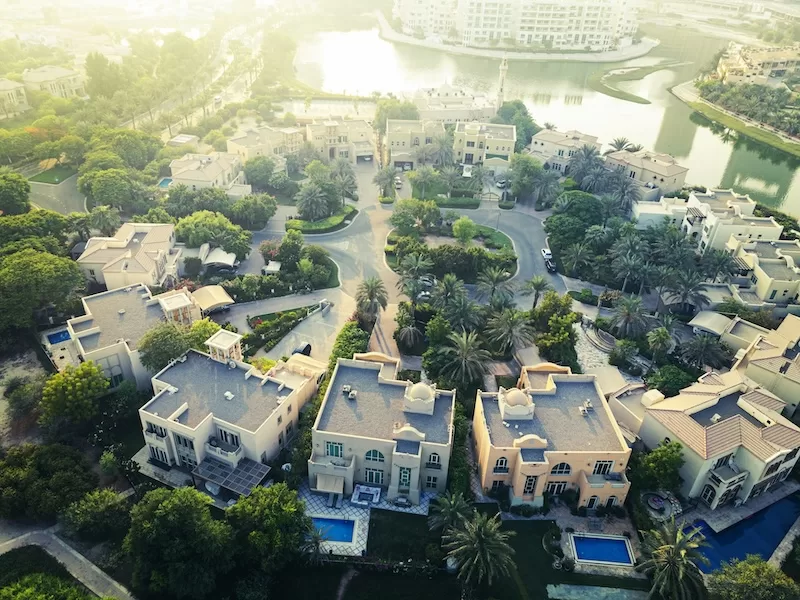 Luxury residential area in Dubai showing property market conditions amid regional tensions