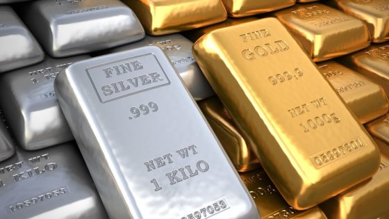 Silver and gold bullion bars displayed together as precious metals for inflation protection