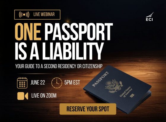 One Passport Is a Liability webinar about second residency and citizenship options