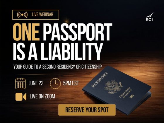 One Passport Is a Liability webinar about second residency and citizenship options