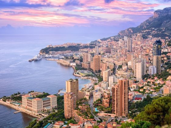 Monaco city skyline and coastline representing one of the world’s highest life expectancy countries