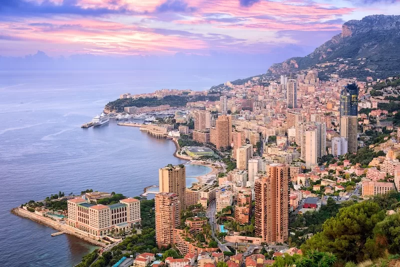 Monaco city skyline and coastline representing one of the world’s highest life expectancy countries
