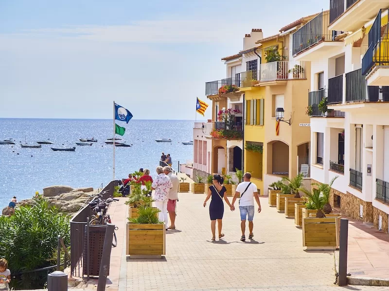 Waterfront promenade and apartments in a Catalan coastal town