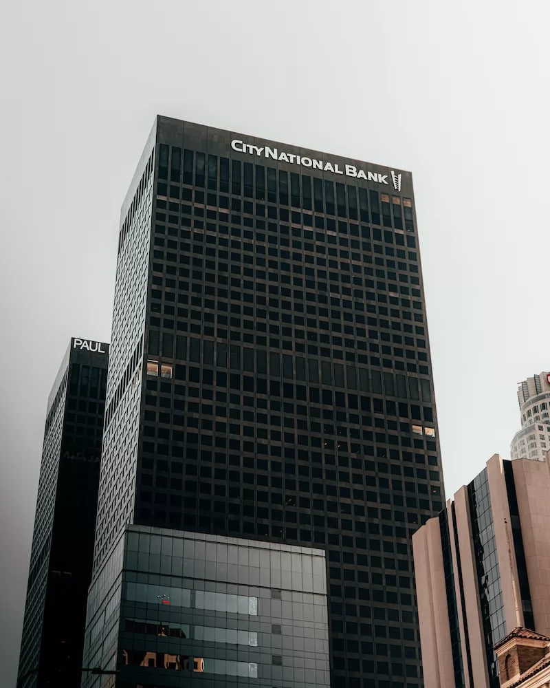 City National Bank office tower viewed from below