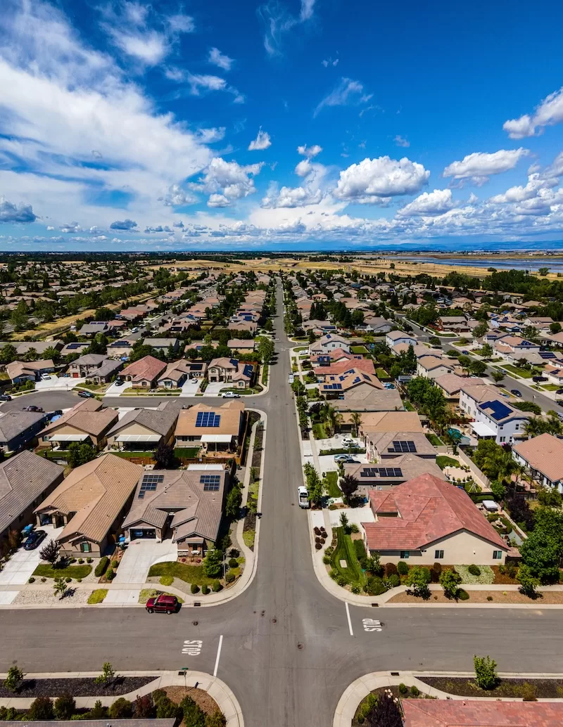 Suburban housing market showing residential property investment potential