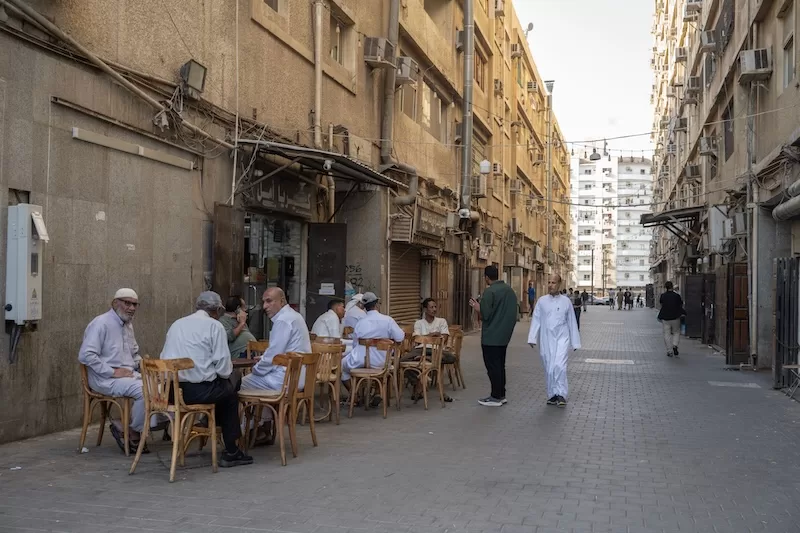Local street and outdoor café in Cairo, Egypt