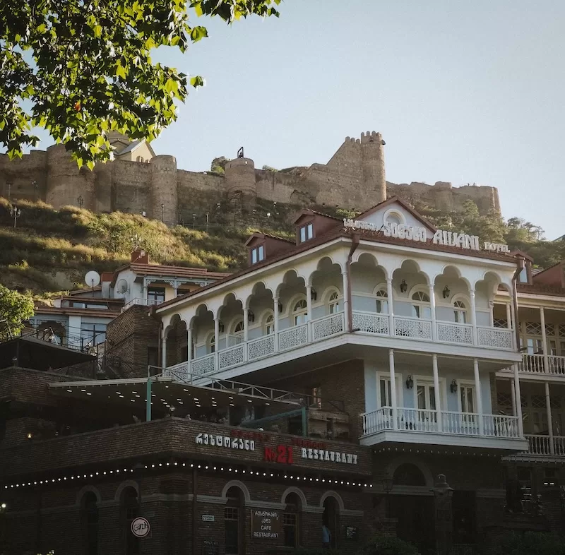 Tbilisi and the Narikala fortress, Georgia, where the 365-day visa-free stay replaced the old nomad programme