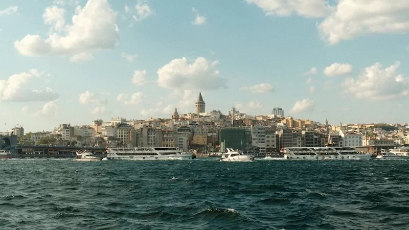 Istanbul skyline and the Bosphorus at dusk