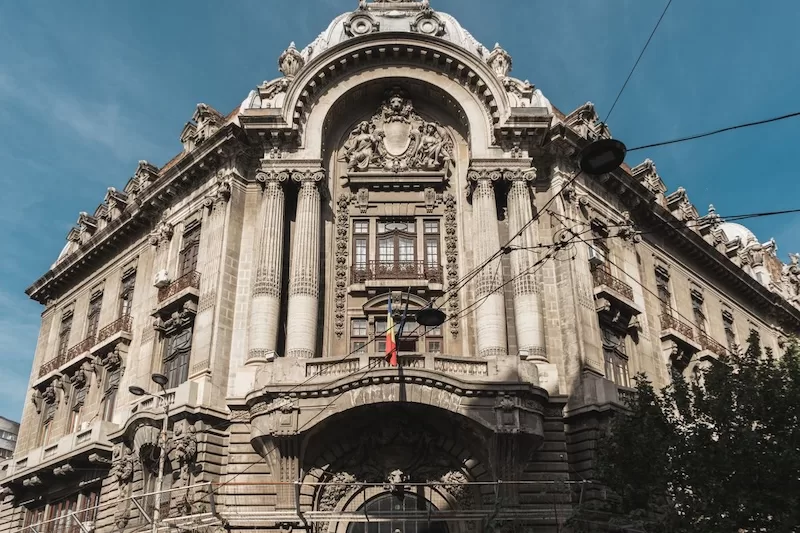 The CEC Palace in Bucharest, where Romania's digital nomad visa income bar is the highest of the eight