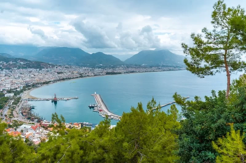 Aerial view of the Antalya coastline