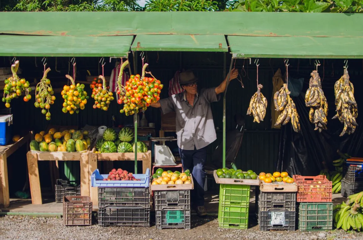 Fruit and vegetable stand in Puntarenas, Costa Rica