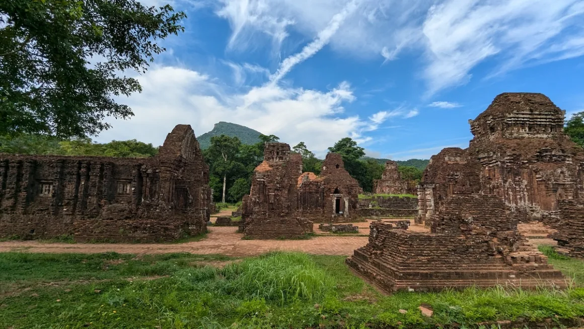 Red-brick Cham temple ruins at My Son Sanctuary, a UNESCO site about an hour from Da Nang.