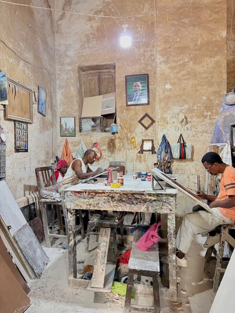 An artisan at work in a Zanzibar studio